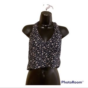 4/$20 American Eagle floral halter crop top